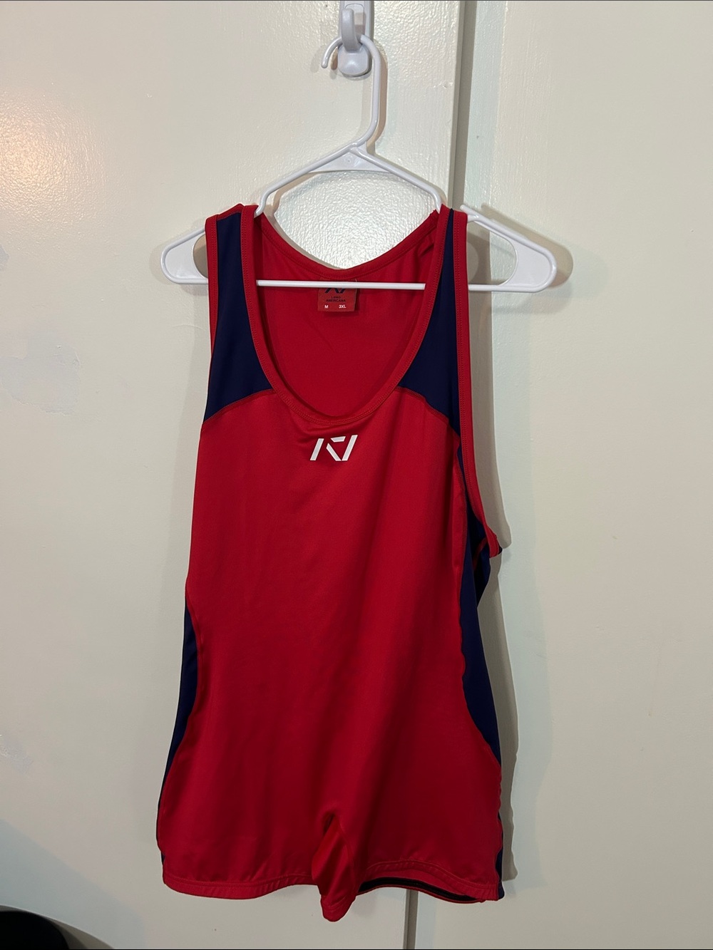 Red Athletic Singlet with Navy Panels - Performance Men’s Tank